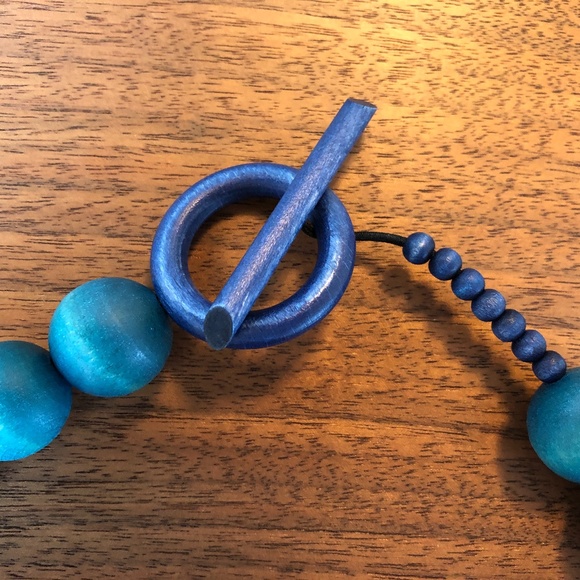 Aarikka Turquoise Wood Necklace - Picture 2 of 3